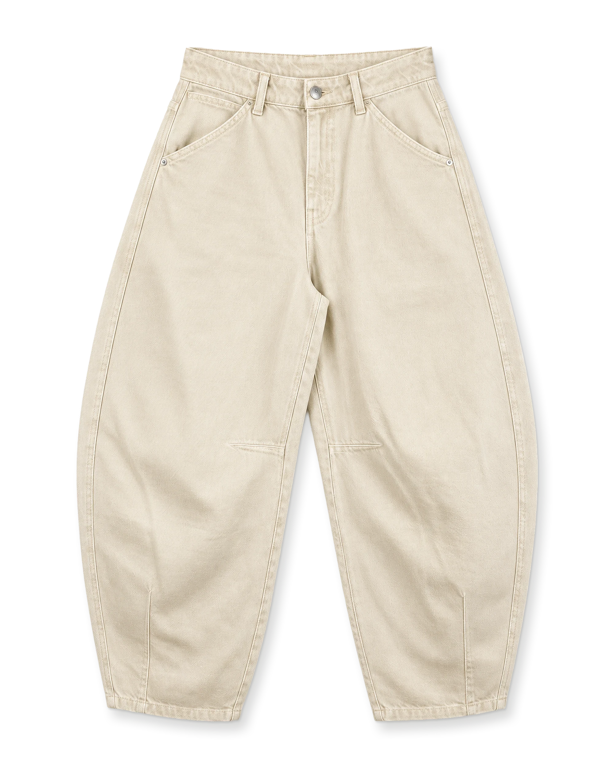 Ecru barrel jeans
